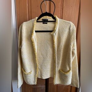 Massimo Dutti Yellow and Cream Textured‎ Cardigan